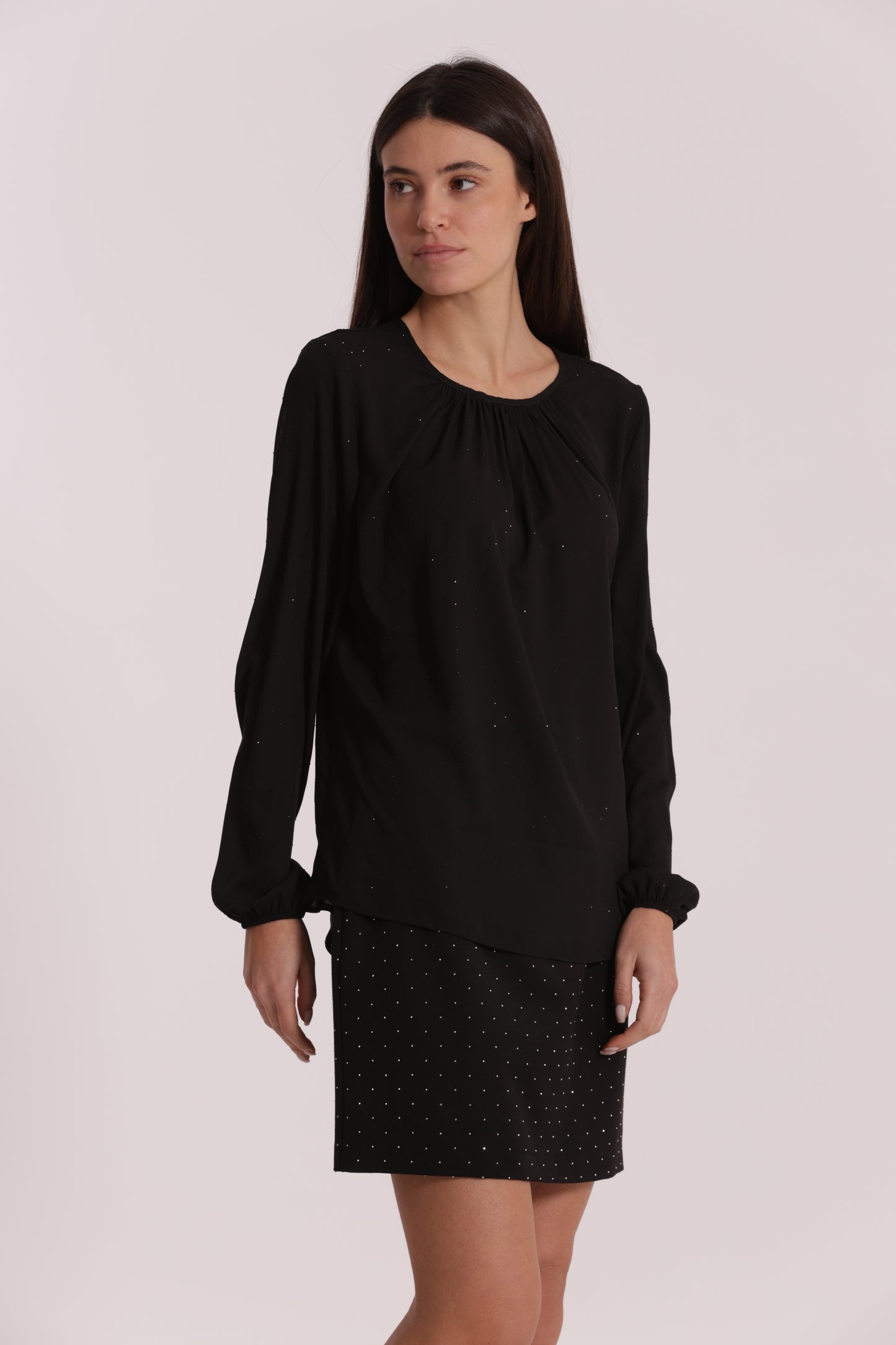 BLUSA IN GEORGETTE CON STRASS