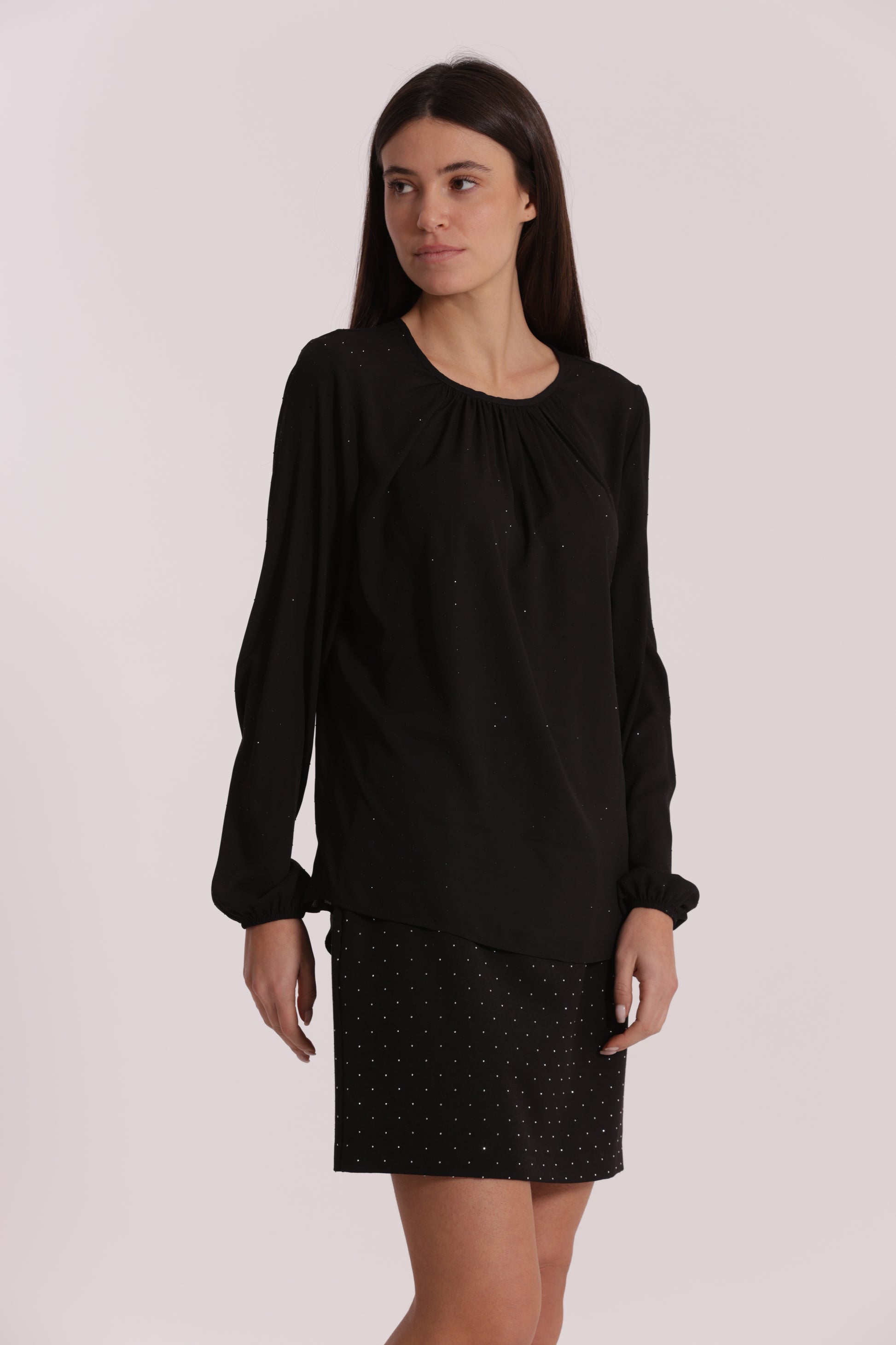 BLUSA IN GEORGETTE CON STRASS