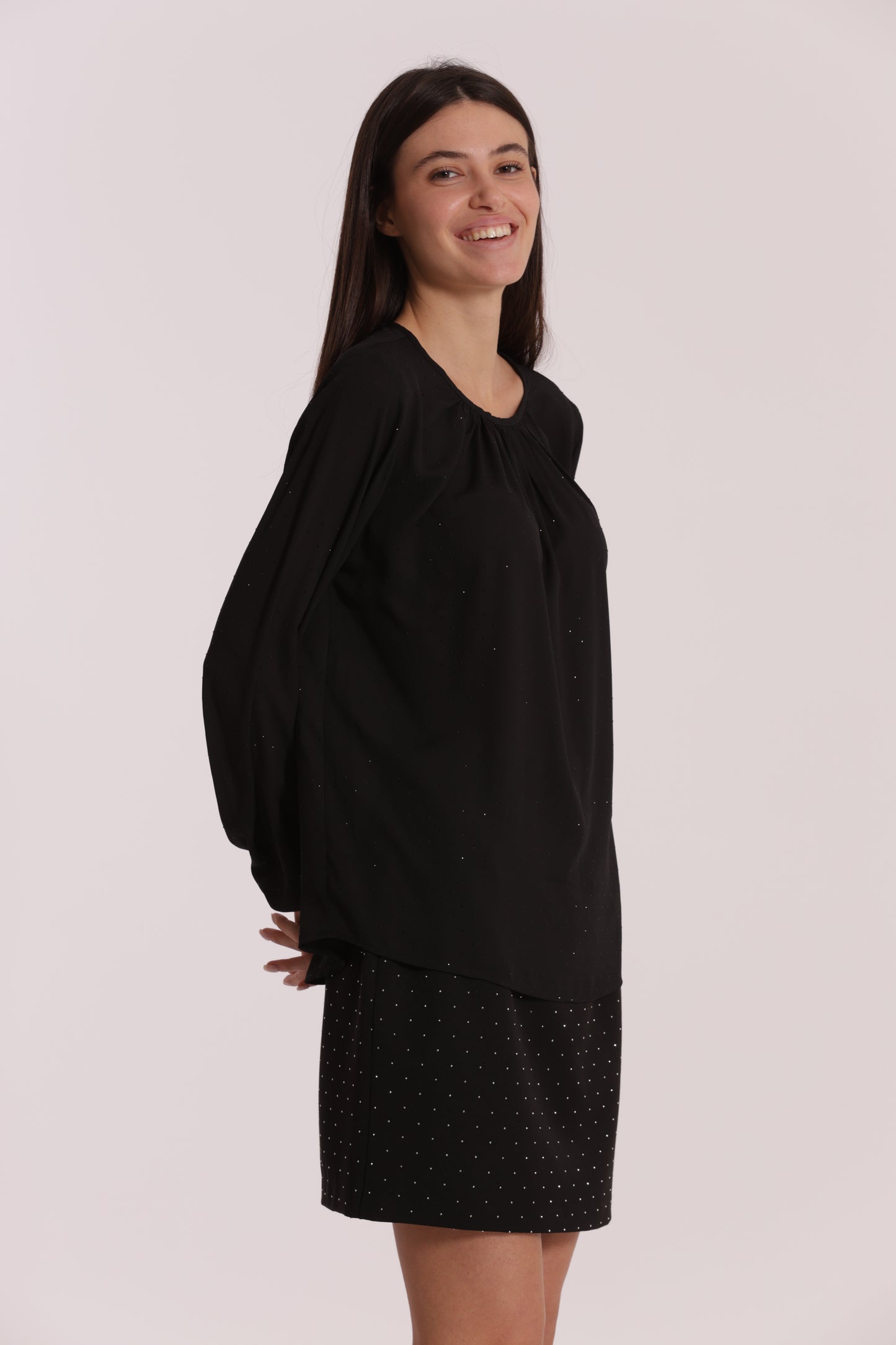 BLUSA IN GEORGETTE CON STRASS