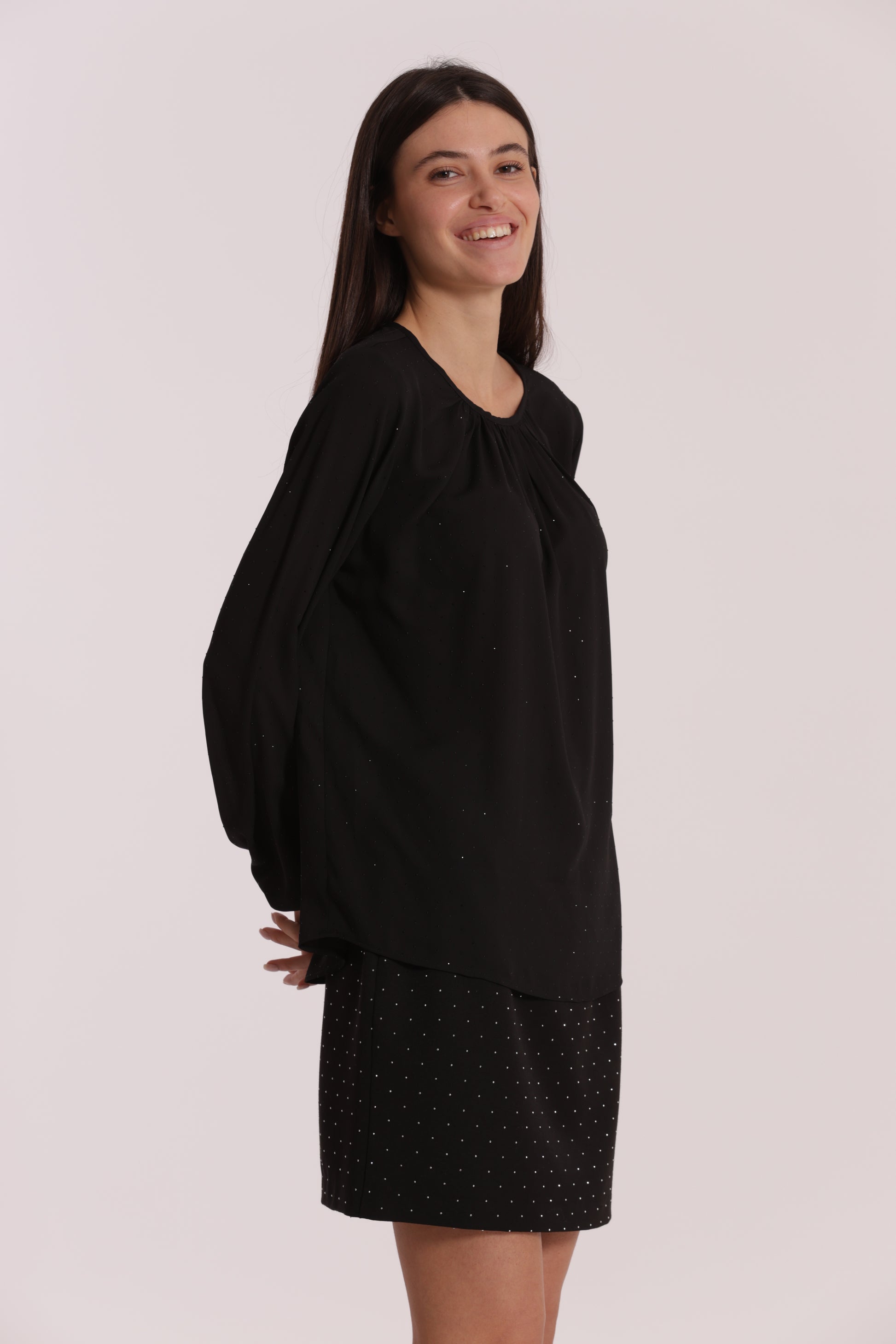 BLUSA IN GEORGETTE CON STRASS