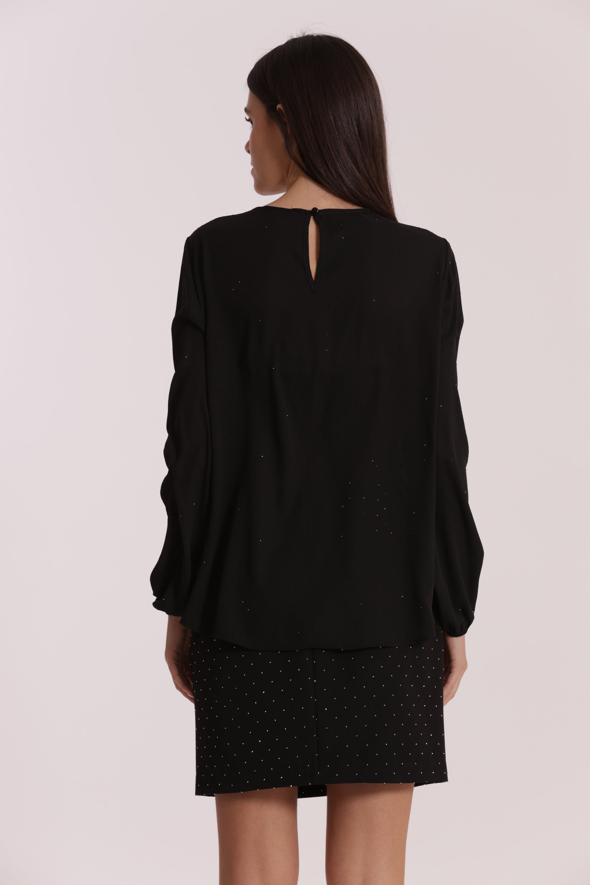 BLUSA IN GEORGETTE CON STRASS