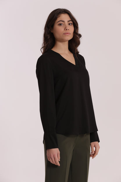 BLUSA SCOLLO A V CON DETTAGLIO LUREX