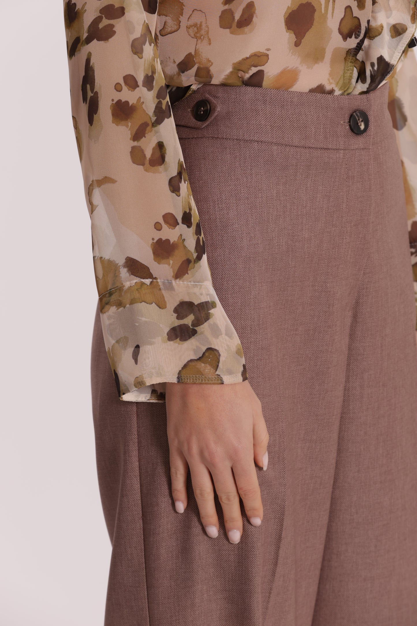 PANTALONE PALAZZO IN TESSUTO FIAMMATO