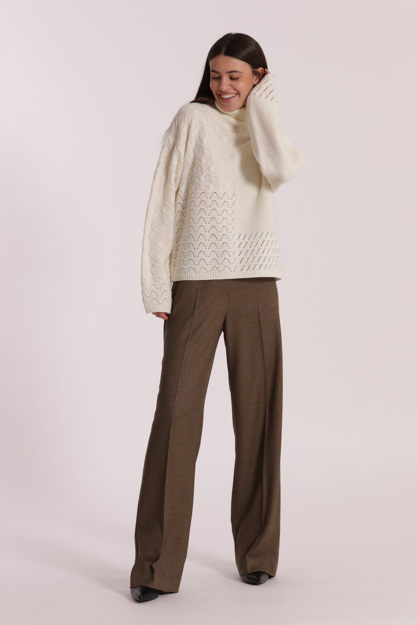 PANTALONE PALAZZO IN TESSUTO FIAMMATO