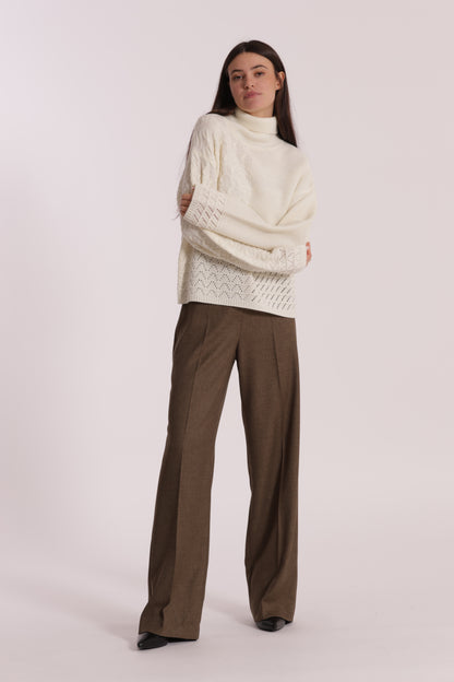 PANTALONE PALAZZO IN TESSUTO FIAMMATO