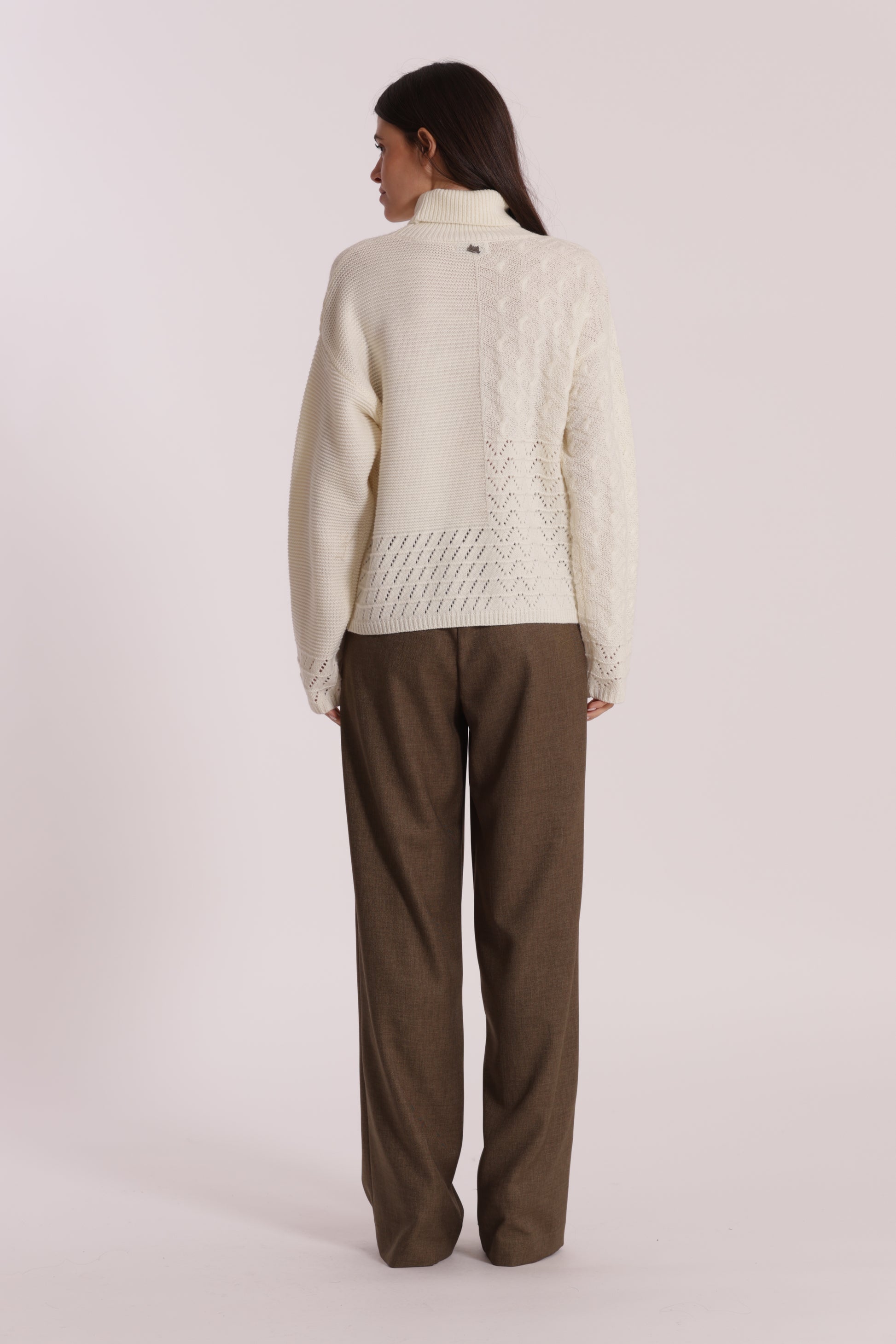PANTALONE PALAZZO IN TESSUTO FIAMMATO