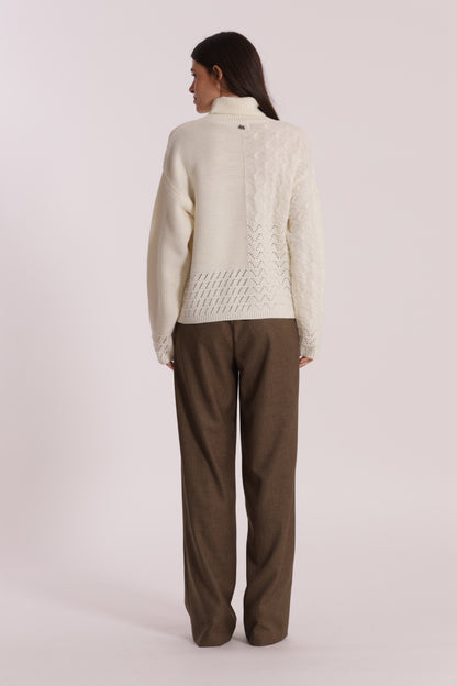 PANTALONE PALAZZO IN TESSUTO FIAMMATO