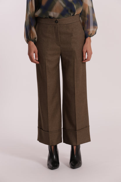 PANTALONE CROPPED IN TESSUTO FIAMMATO