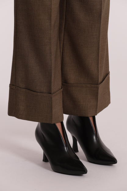 PANTALONE CROPPED IN TESSUTO FIAMMATO