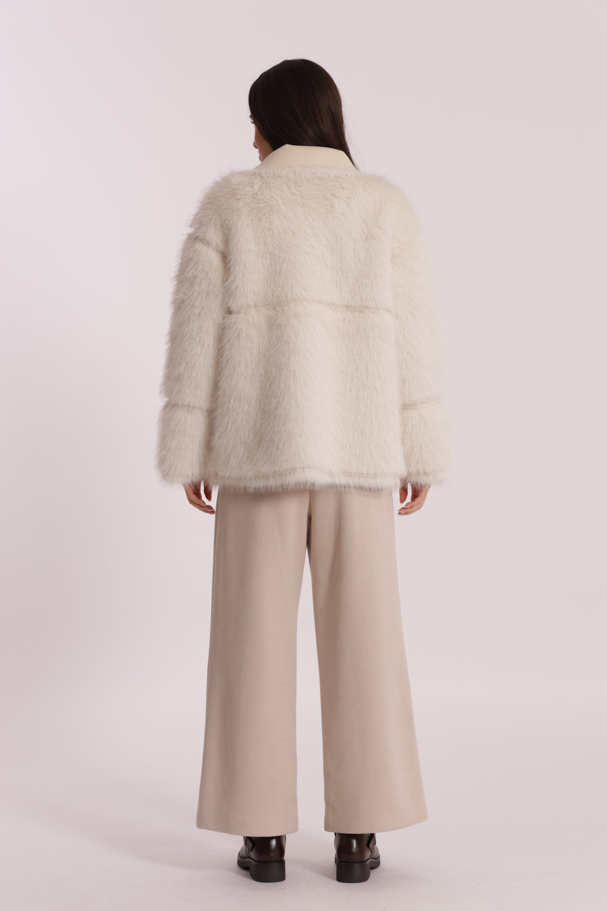 PANTALONE CROPPED EFFETTO CAMOSCIO