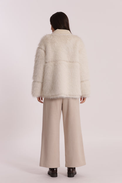 PANTALONE CROPPED EFFETTO CAMOSCIO