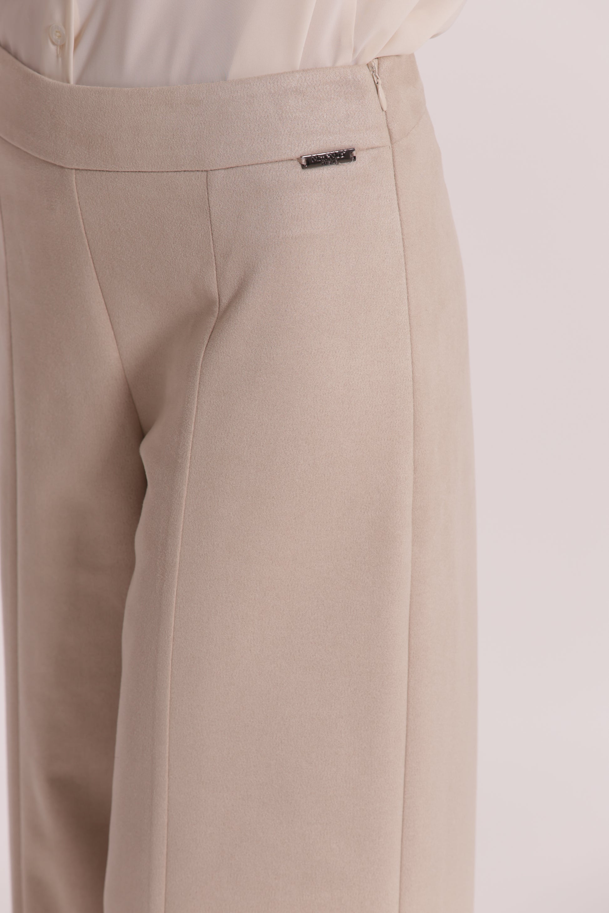 PANTALONE CROPPED EFFETTO CAMOSCIO