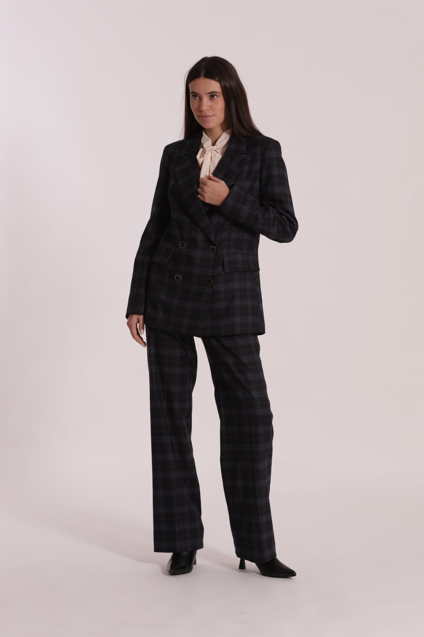 PANTALONE DRITTO TESSUTO CHECK