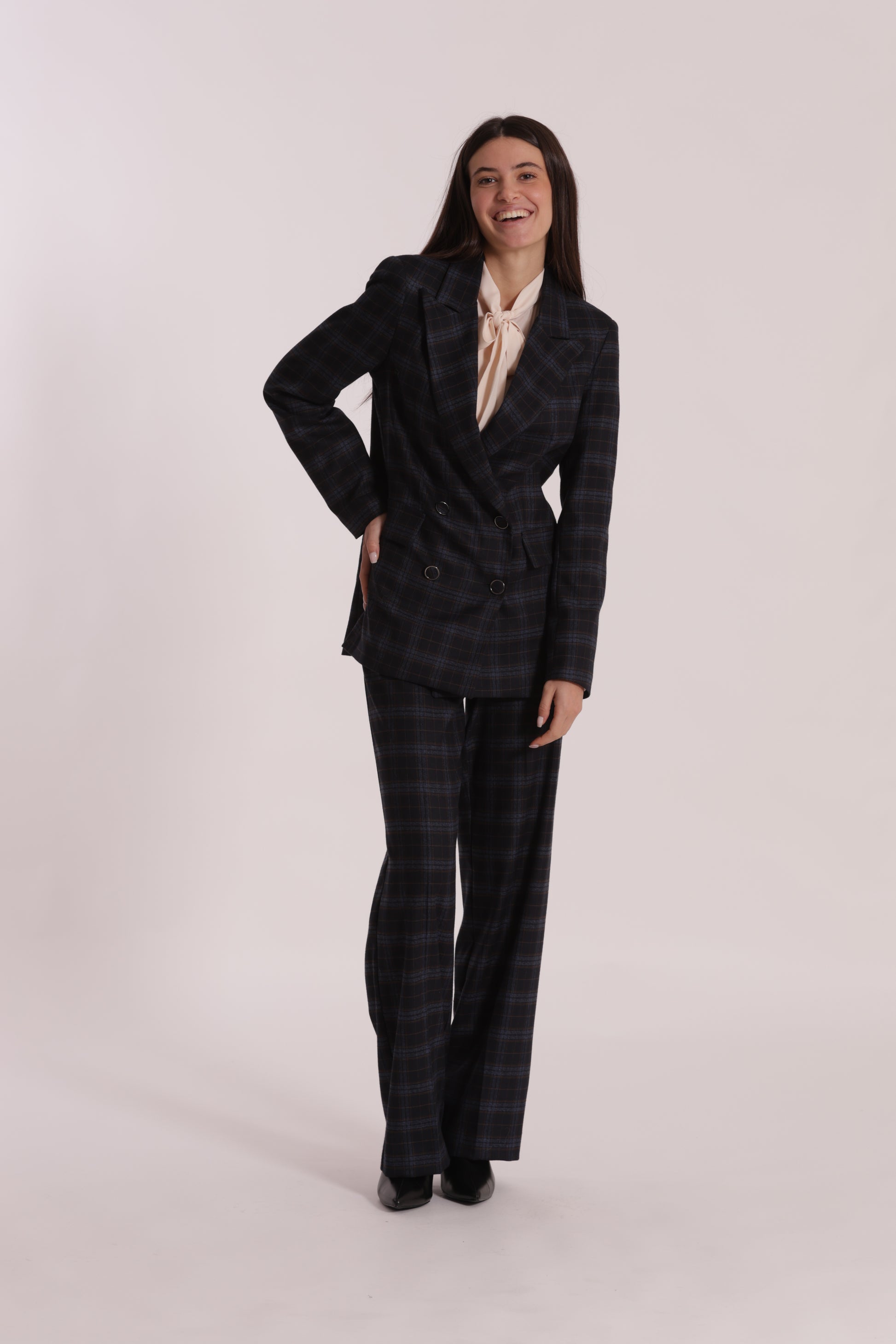 PANTALONE DRITTO TESSUTO CHECK
