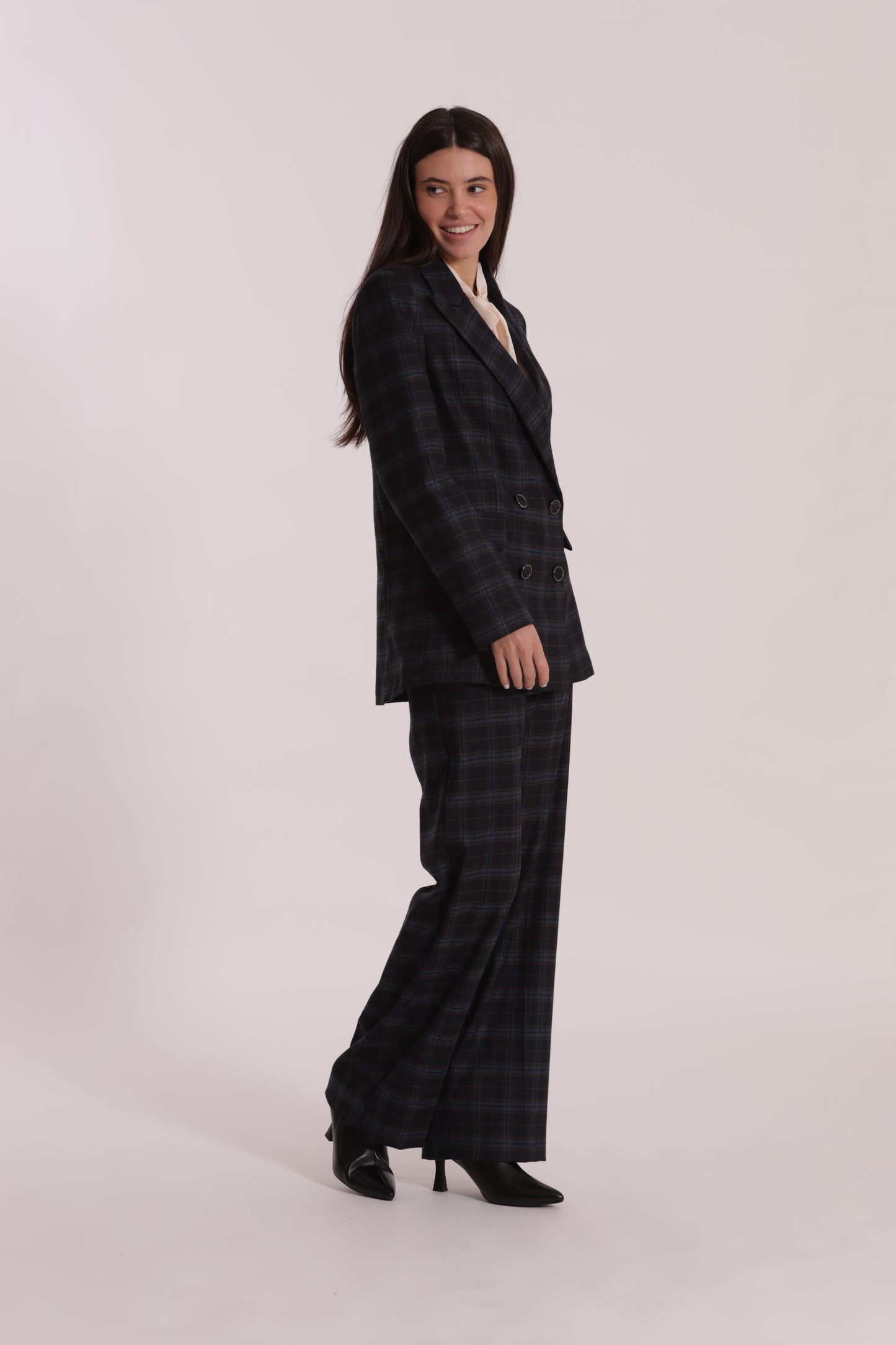 PANTALONE DRITTO TESSUTO CHECK