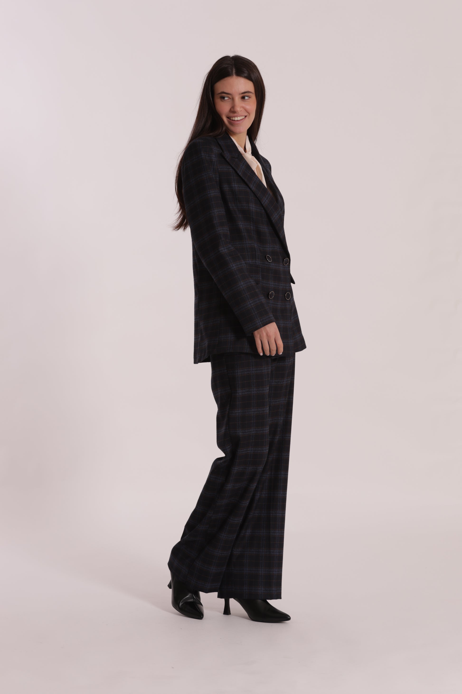 PANTALONE DRITTO TESSUTO CHECK