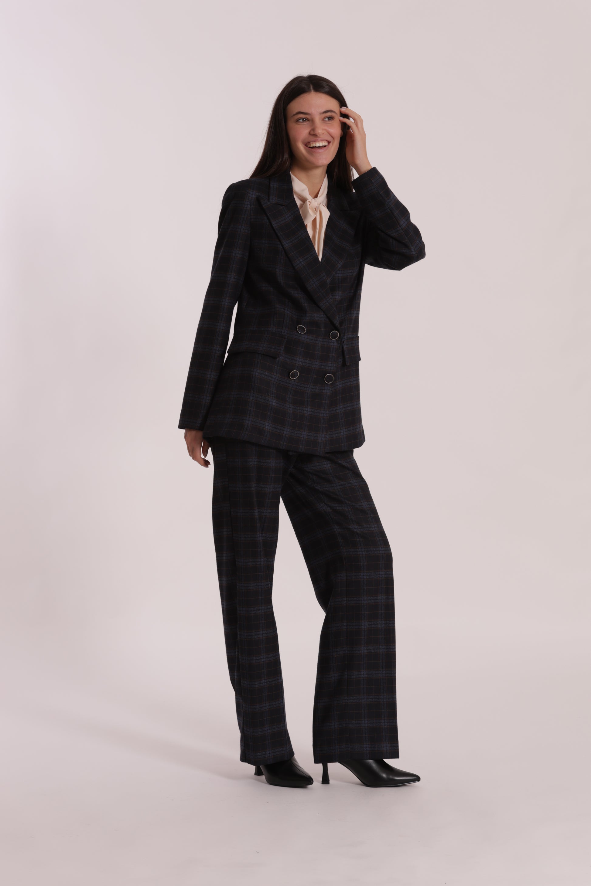 PANTALONE DRITTO TESSUTO CHECK