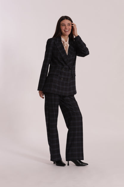 PANTALONE DRITTO TESSUTO CHECK