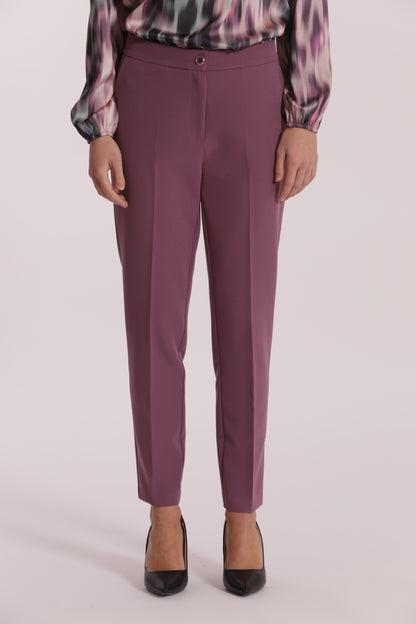 PANTALONE SIGARETTA CON ELASTICO DIETRO IN TESSUTO TECNICO