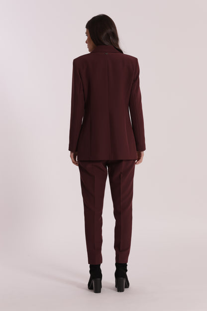PANTALONE SIGARETTA CON ELASTICO DIETRO IN TESSUTO TECNICO
