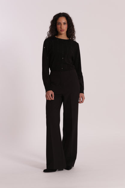 PANTALONE PALAZZO CON ELASTICO DIETRO IN TESSUTO TECNICO