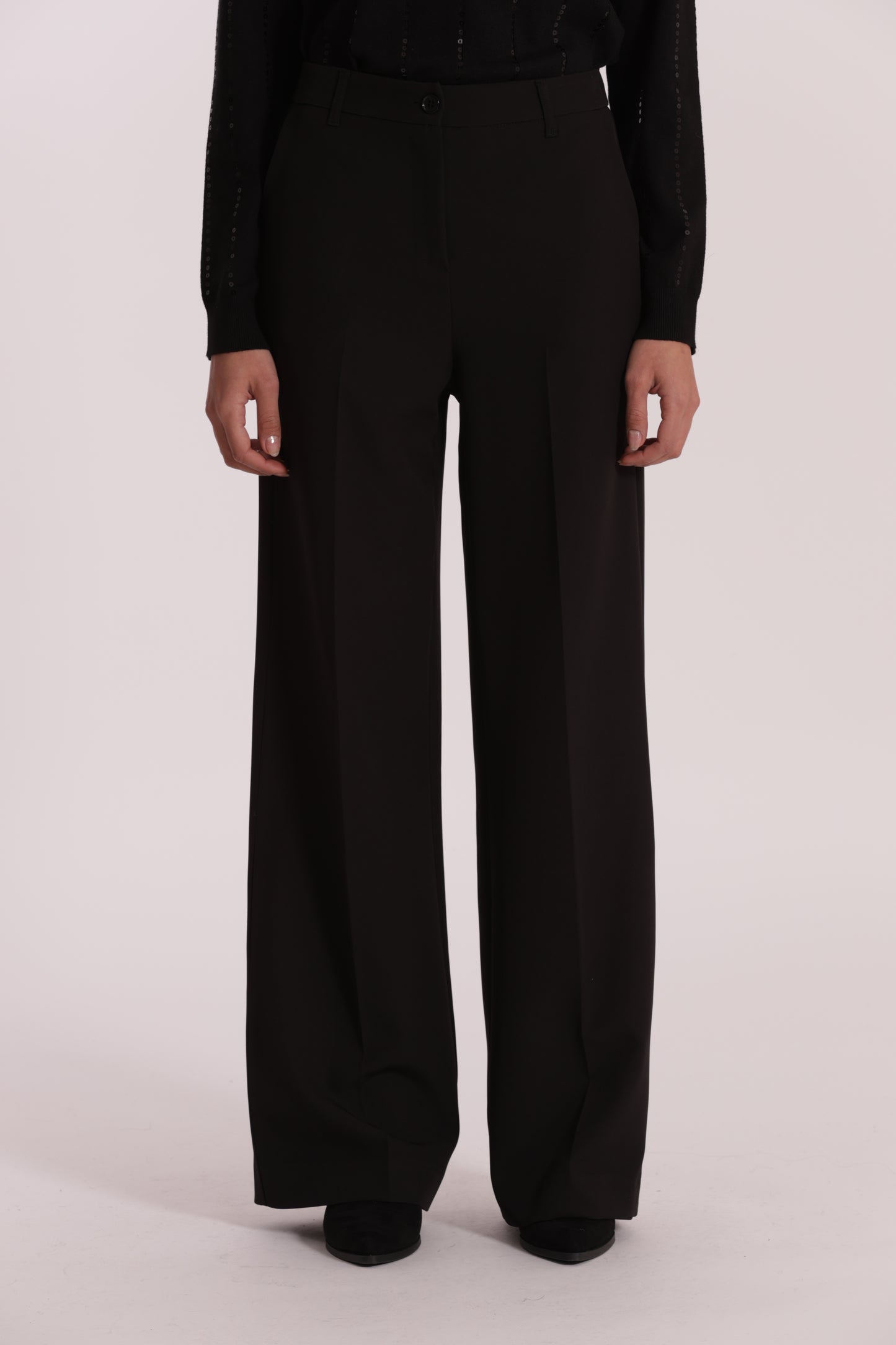 PANTALONE PALAZZO CON ELASTICO DIETRO IN TESSUTO TECNICO