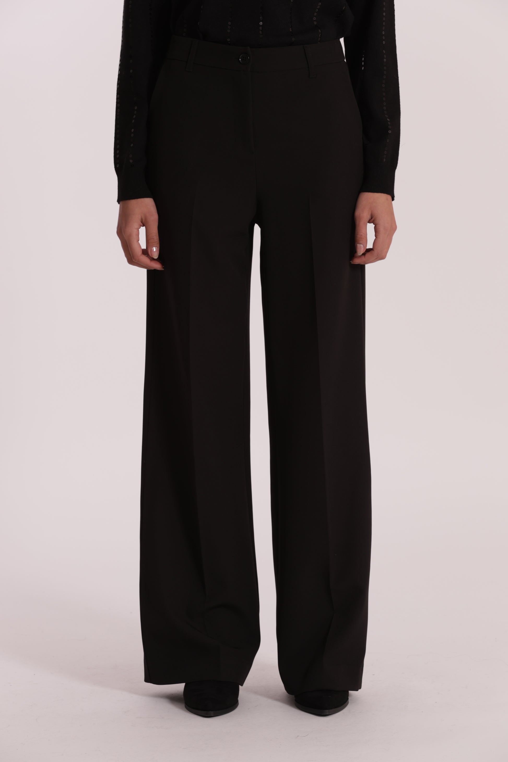 PANTALONE PALAZZO CON ELASTICO DIETRO IN TESSUTO TECNICO