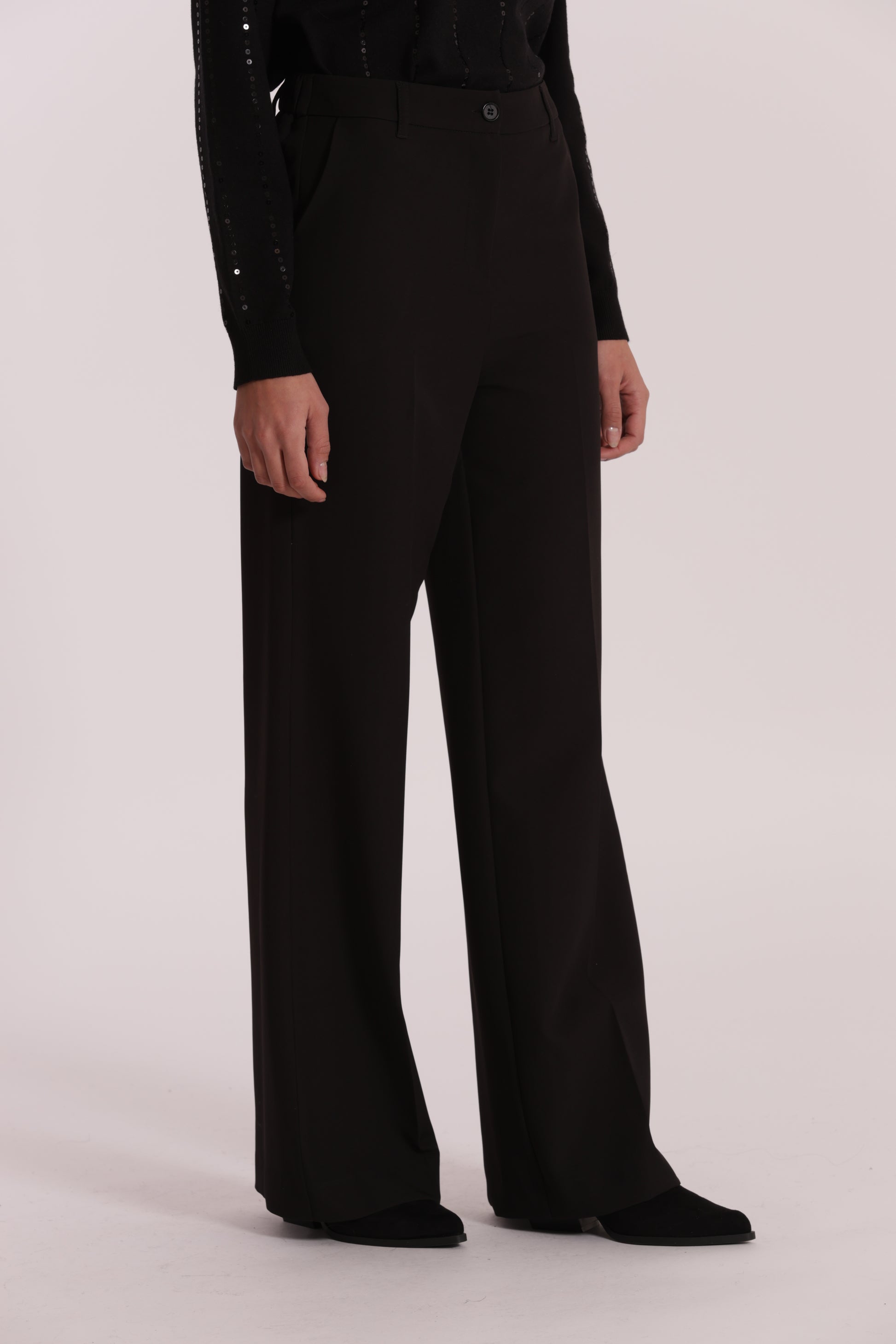 PANTALONE PALAZZO CON ELASTICO DIETRO IN TESSUTO TECNICO