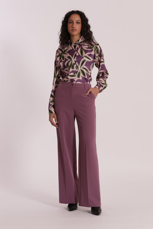 PANTALONE PALAZZO CON ELASTICO DIETRO IN TESSUTO TECNICO