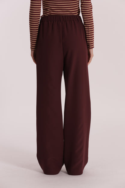 PANTALONE PALAZZO CON ELASTICO DIETRO IN TESSUTO TECNICO