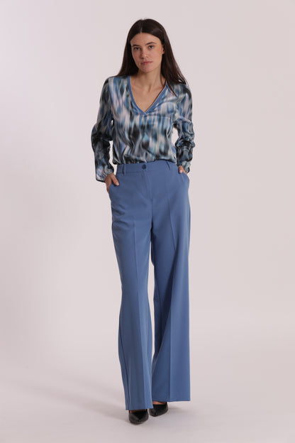 PANTALONE PALAZZO CON ELASTICO DIETRO IN TESSUTO TECNICO