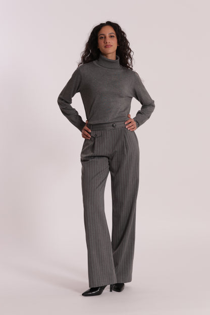 PANTALONE PALAZZO IN TESSUTO GESSATO