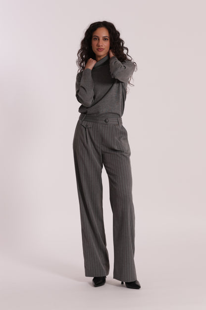 PANTALONE PALAZZO IN TESSUTO GESSATO