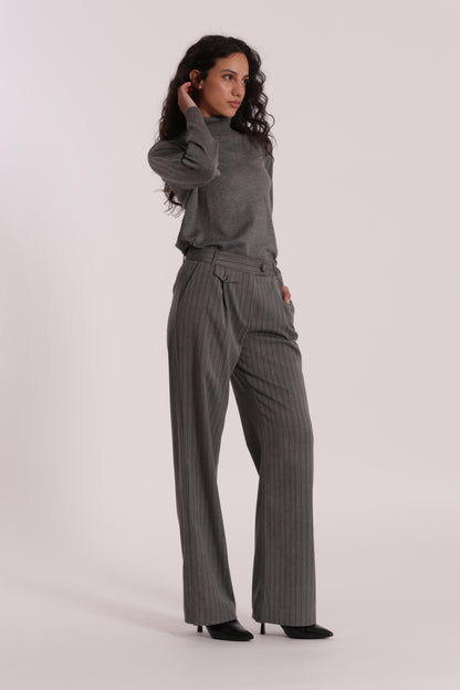 PANTALONE PALAZZO IN TESSUTO GESSATO