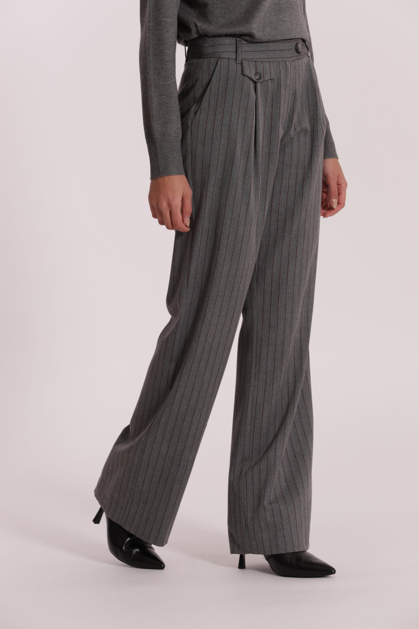 PANTALONE PALAZZO IN TESSUTO GESSATO