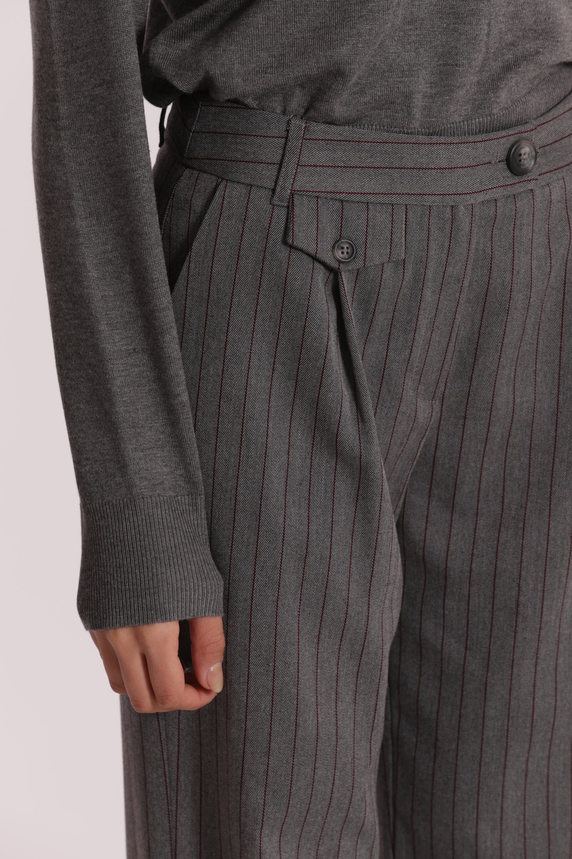 PANTALONE PALAZZO IN TESSUTO GESSATO