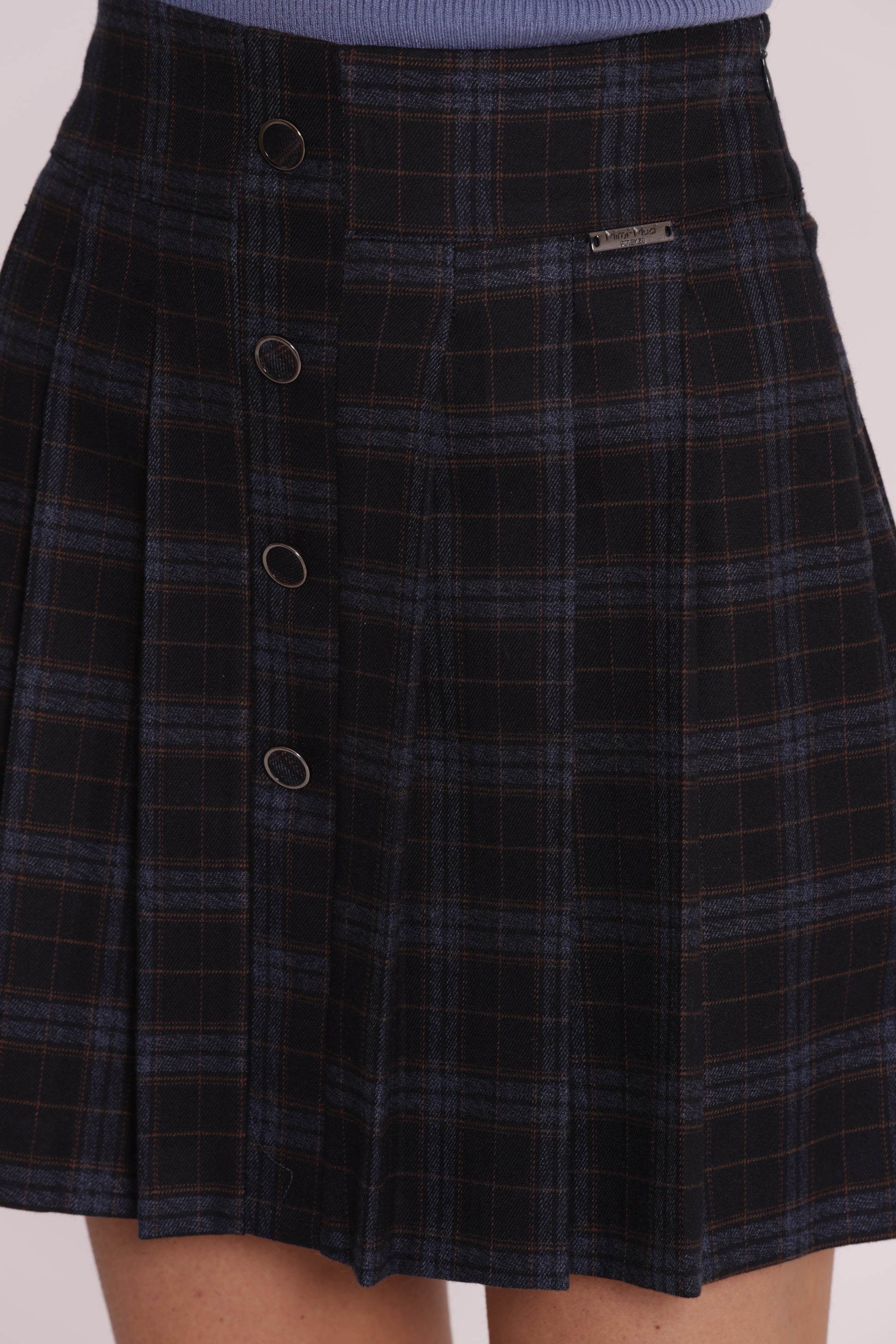 GONNA CORTA PLISSE TESSUTO CHECK