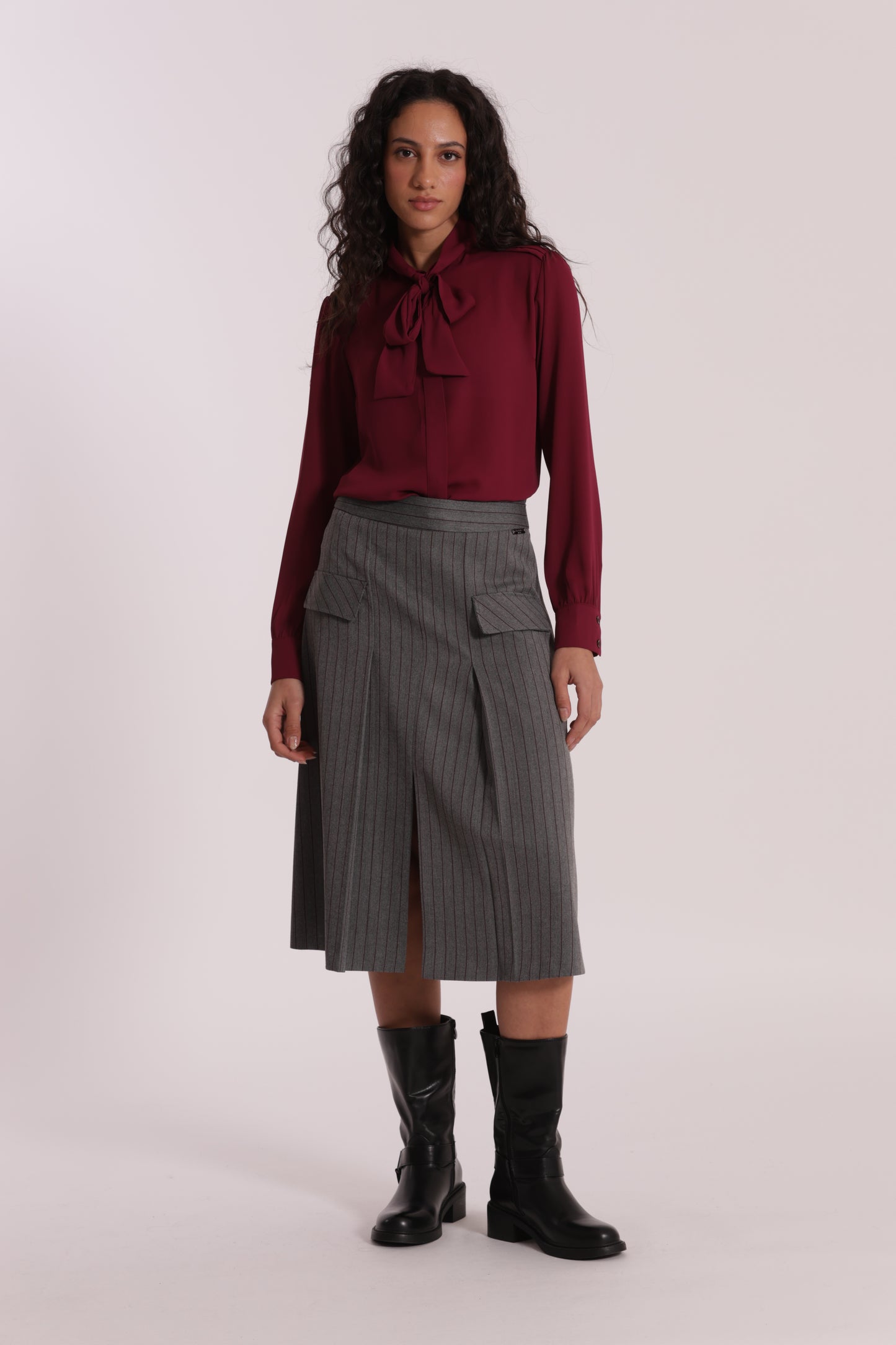 GONNA LONGUETTE IN TESSUTO GESSATO