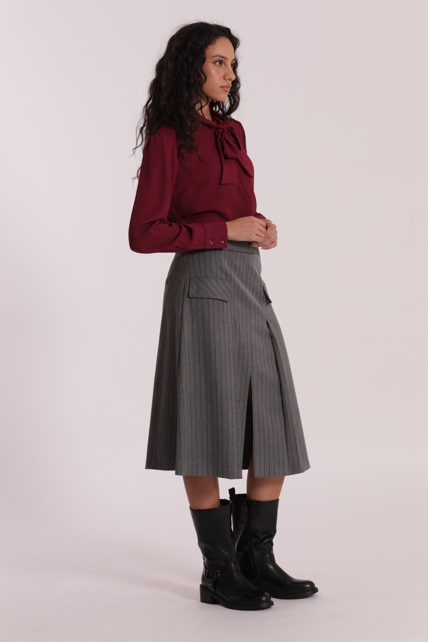 GONNA LONGUETTE IN TESSUTO GESSATO