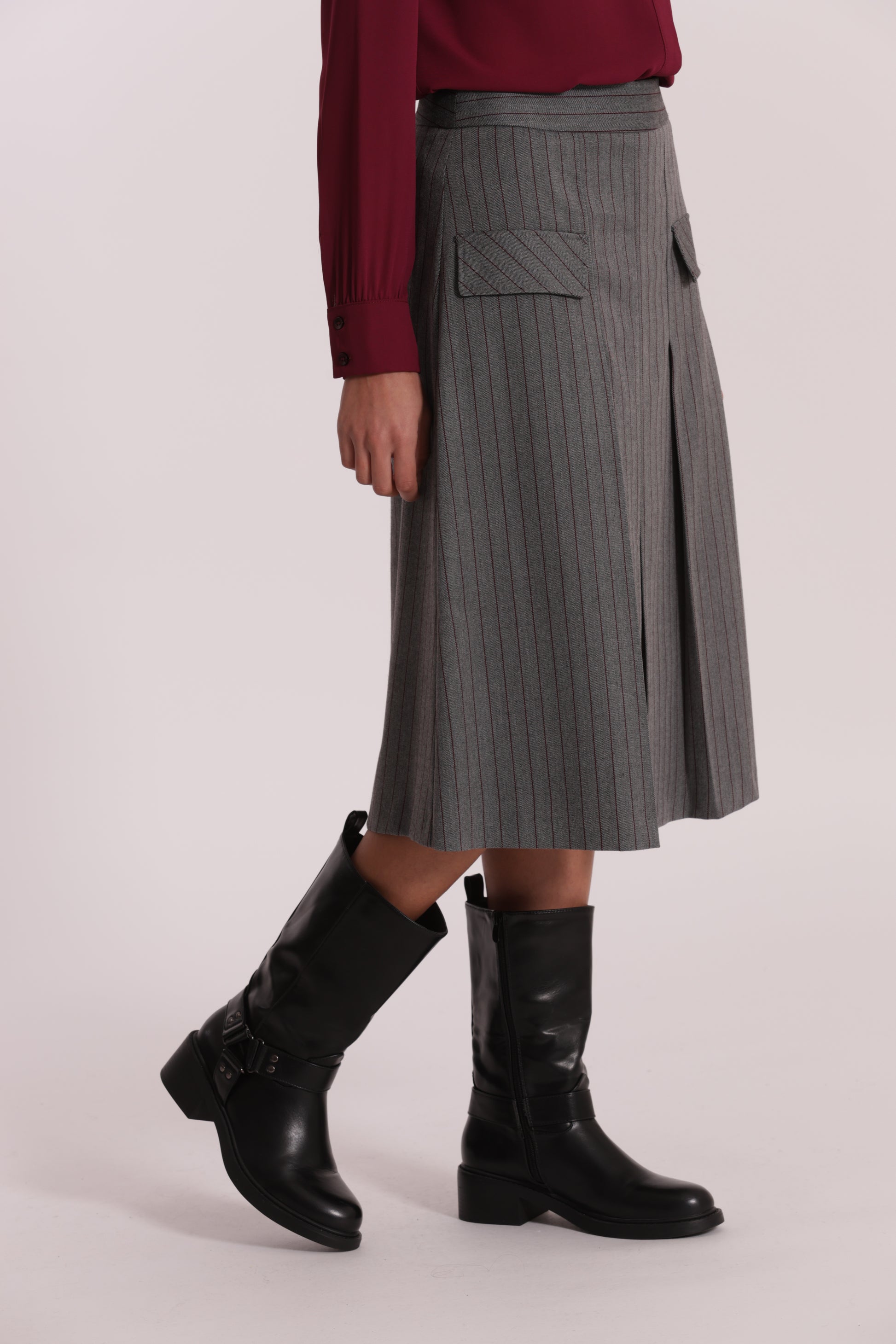 GONNA LONGUETTE IN TESSUTO GESSATO