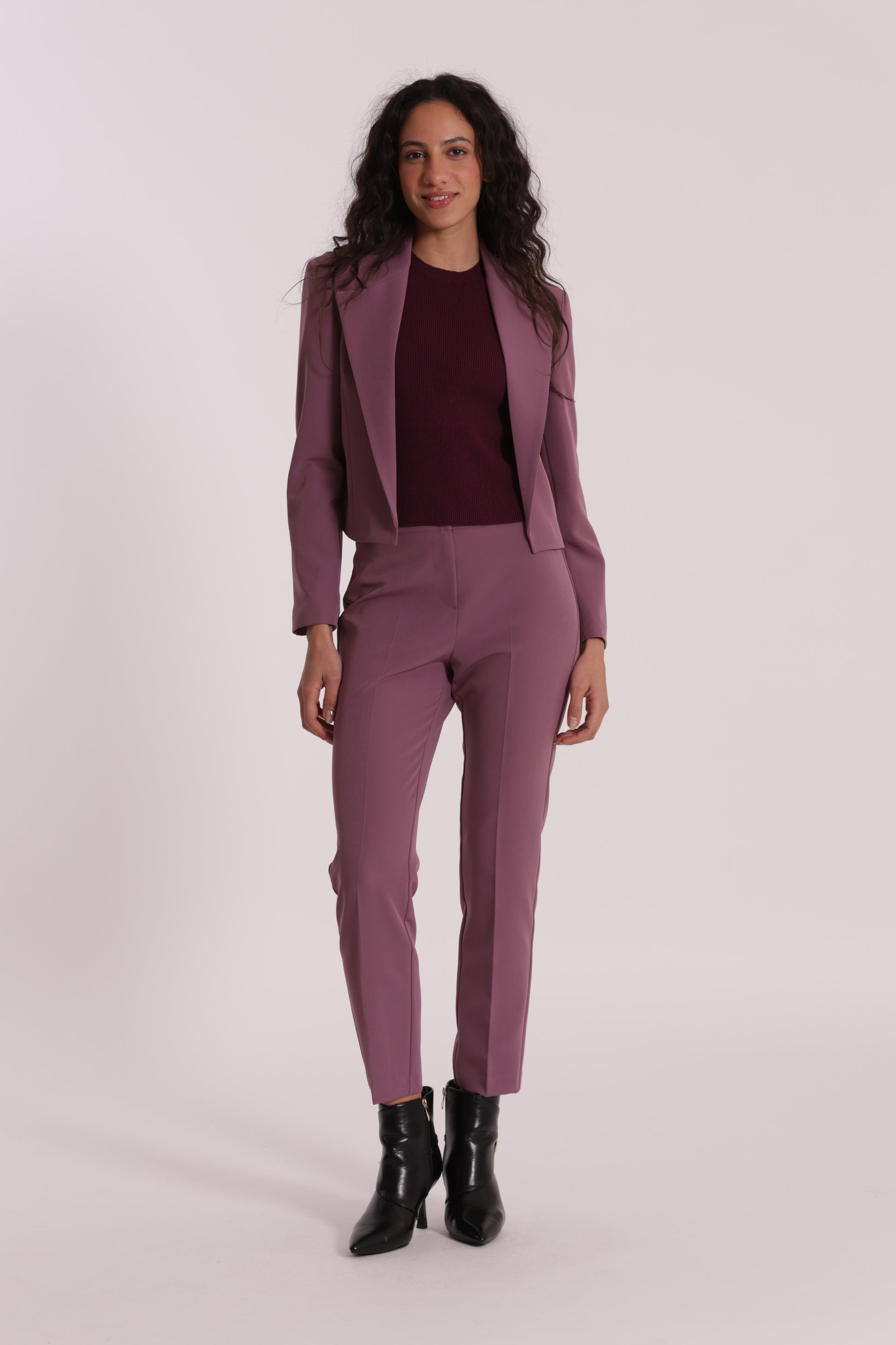 GIACCA CROPPED SENZA BOTTONI IN TESSUTO TECNICO