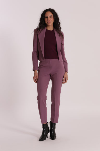 GIACCA CROPPED SENZA BOTTONI IN TESSUTO TECNICO