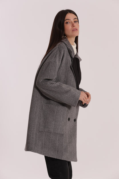 CAPPOTTO OVER TESSUTO SPIGATO