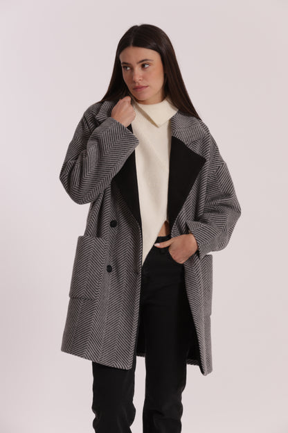 CAPPOTTO OVER TESSUTO SPIGATO