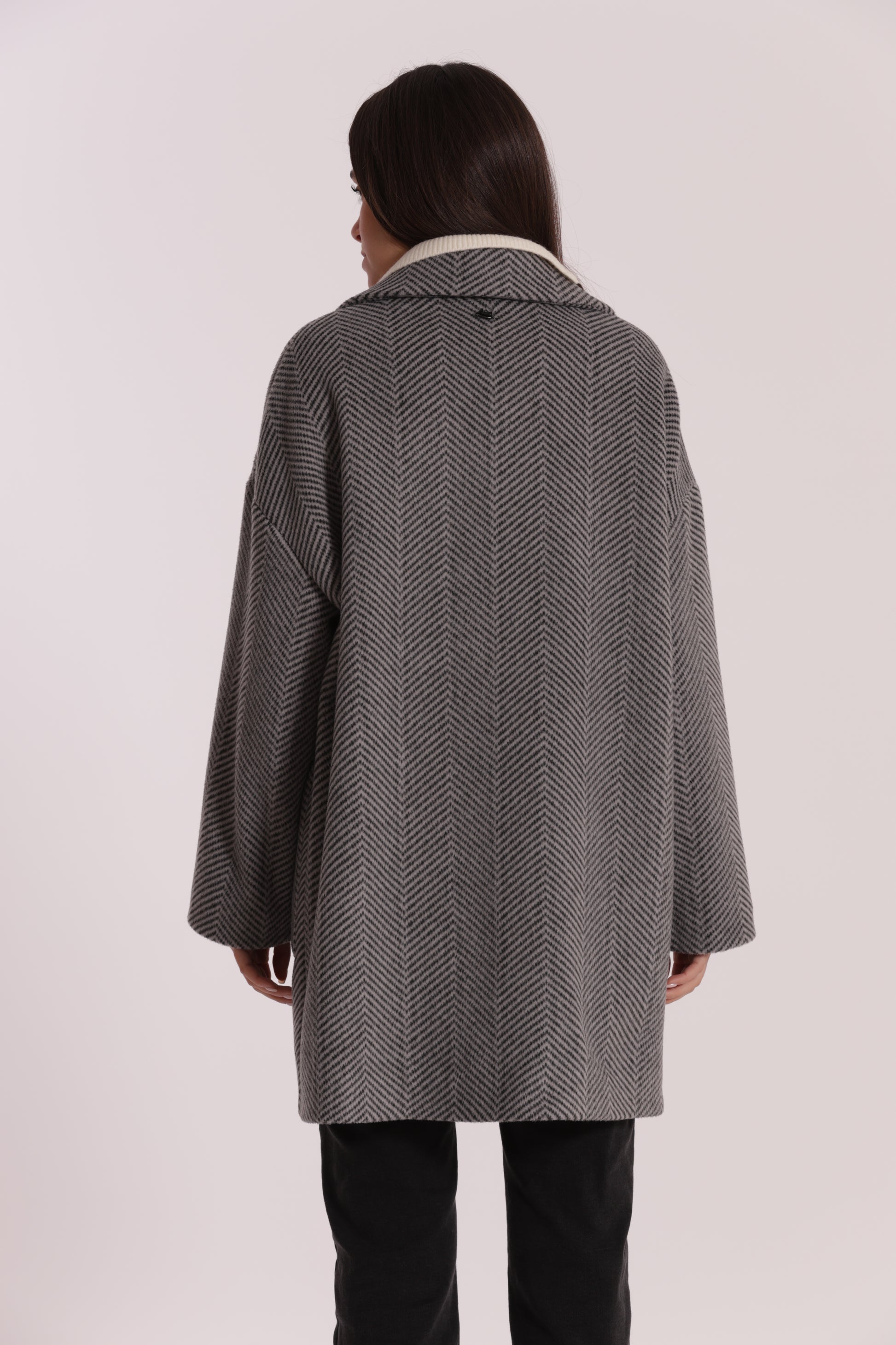 CAPPOTTO OVER TESSUTO SPIGATO