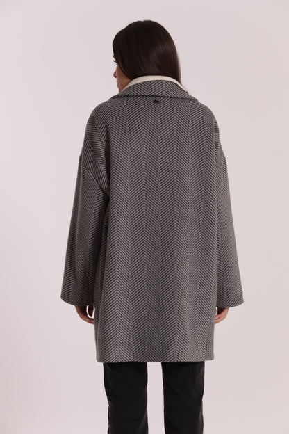 CAPPOTTO OVER TESSUTO SPIGATO