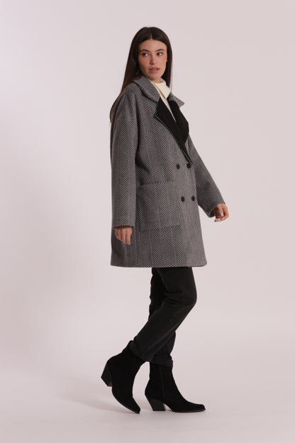 CAPPOTTO OVER TESSUTO SPIGATO