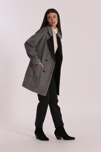 CAPPOTTO OVER TESSUTO SPIGATO