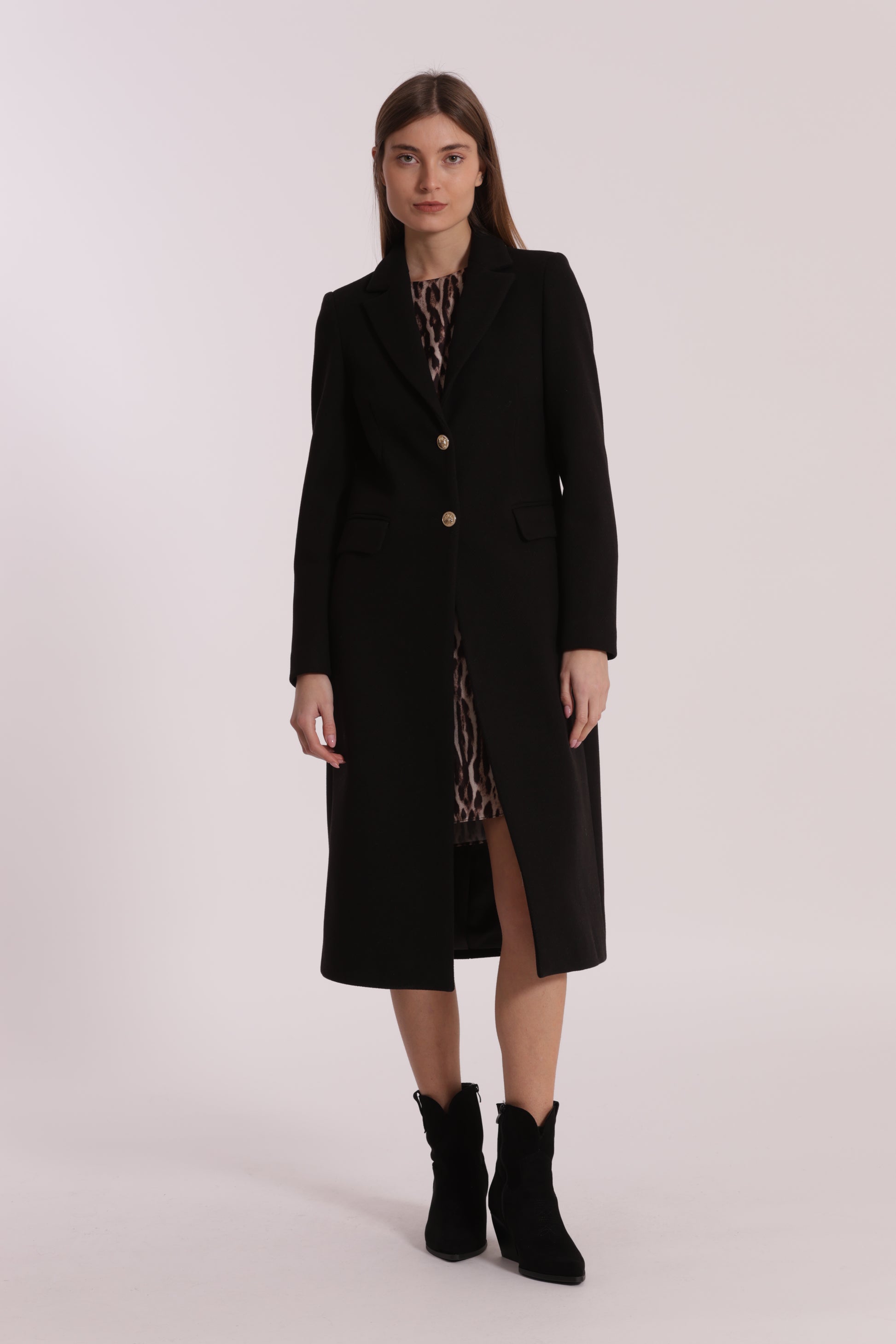 CAPPOTTO LUNGO TESSUTO DIAGONALE