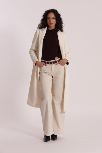 CAPPOTTO LUNGO TESSUTO DIAGONALE